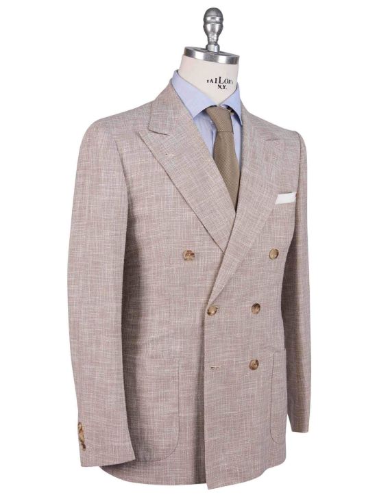 Kiton Kiton Beige Cashmere Cotton Silk Virgin Wool Pa Double Breasted Suit Beige 001