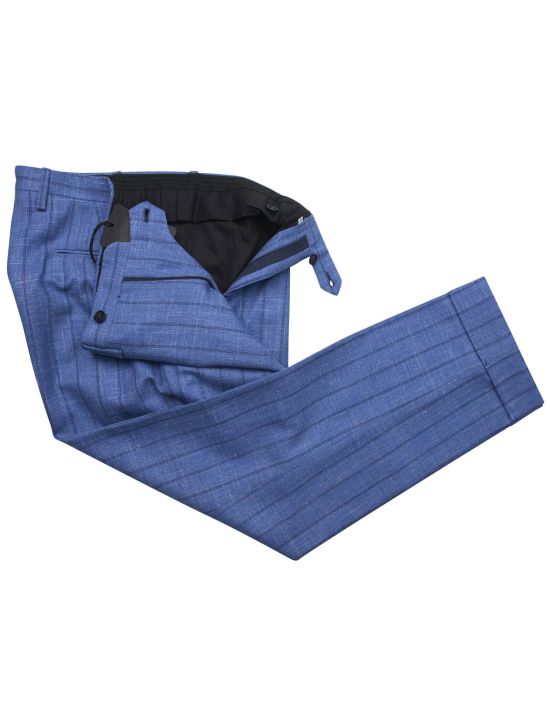 Kiton Kiton Blue Cashmere Linen Silk Pants Blue 001