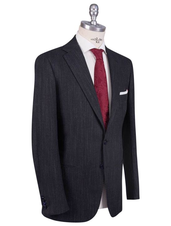 Kiton Kiton Dark Gray Cashmere Virgin Wool Silk Linen Suit Dark Gray 001