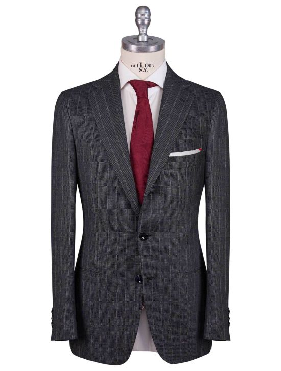 Kiton Kiton Gray Cashmere Silk Linen Suit Gray 000