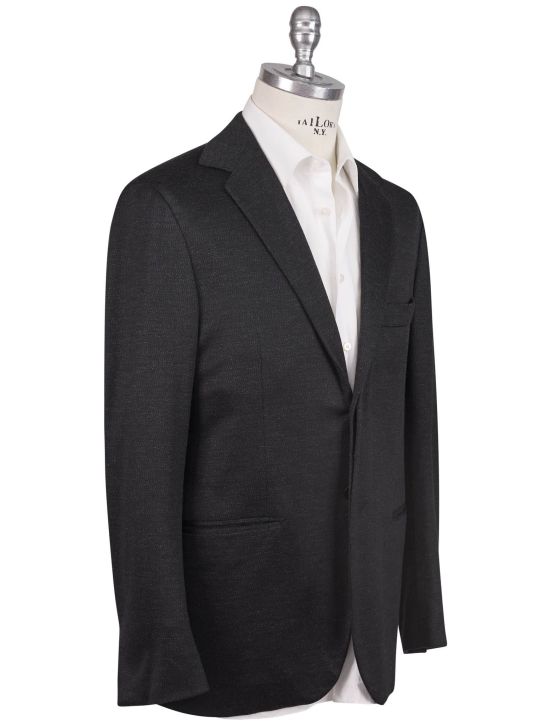 KNT Kiton Knt Black Cotton Cashmere Pa Suit Black 001