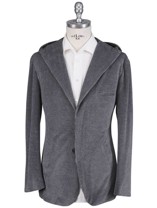 KNT Kiton Knt Gray Cotton Pl Velvet Suit Gray 000