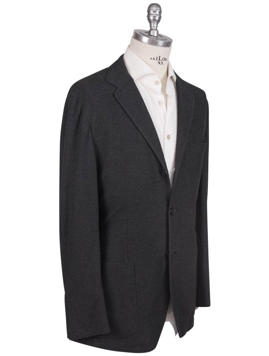 KNT Kiton Knt Dark Gray Cotton Cashmere Silk Suit Dark Gray 001
