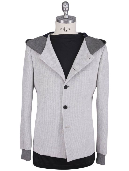 KNT Kiton Knt Gray White Cotton Pl Suit Gray / White 000
