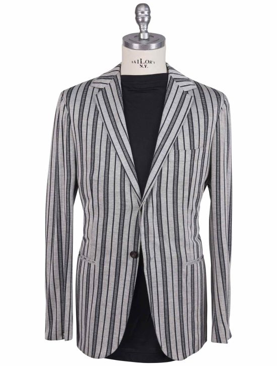 KNT Kiton Knt Gray Cotton Cashmere Silk Suit Gray 000