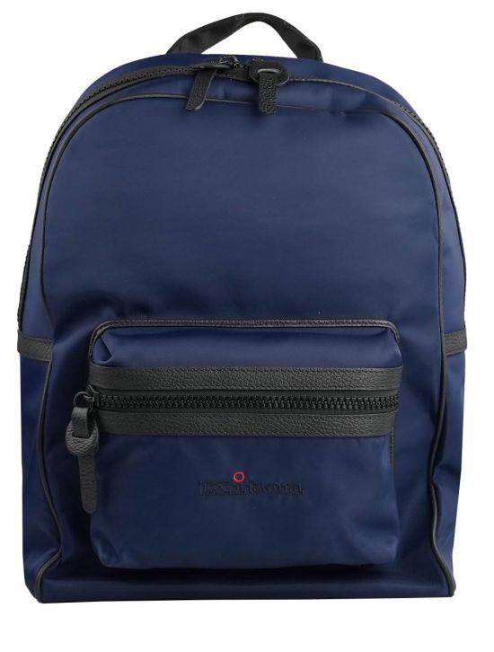 Kiton Kiton Blue Pa Cotton Leather Backpack Blue 000