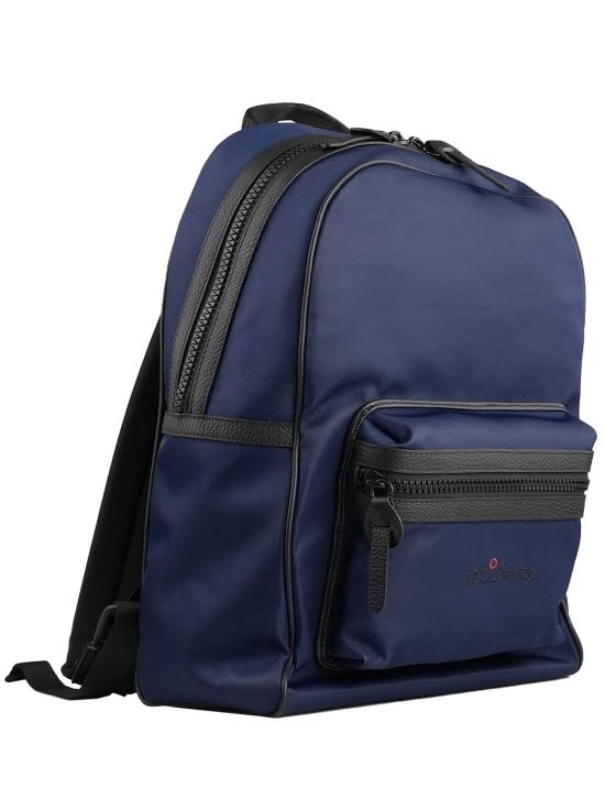 Kiton Kiton Blue Pa Cotton Leather Backpack Blue 001