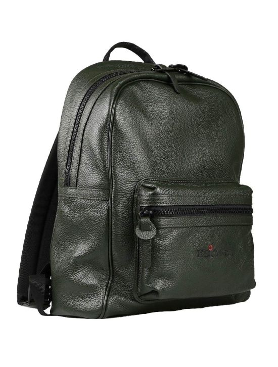Kiton Kiton Green Leather Backpack Green 001