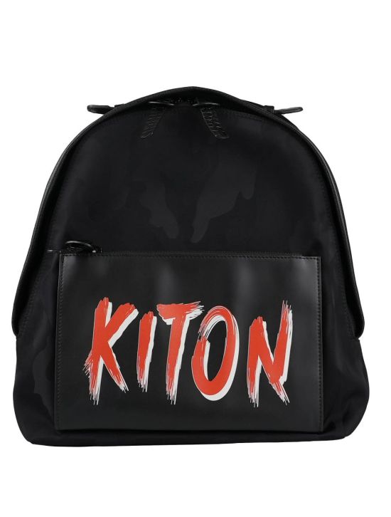 Kiton Kiton Black Pa Pl Leather Crocodile Backpack Black 000