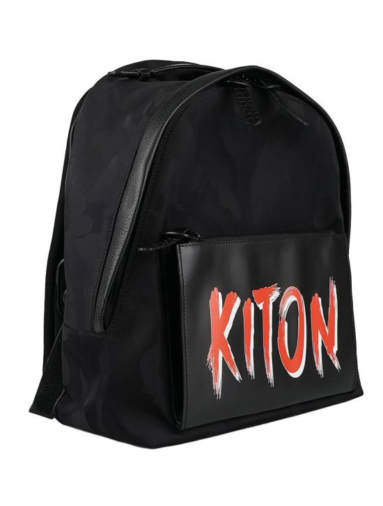 Kiton Kiton Black Pa Pl Leather Crocodile Backpack Black 001