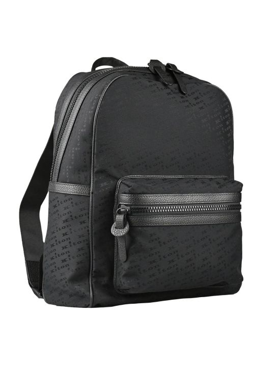 Kiton Kiton Black Pa Pl Leather Backpack Black 001