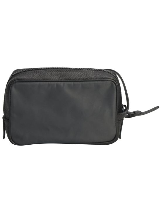 Kiton Kiton Gray Black Leather Pa Bag Gray / Black 001