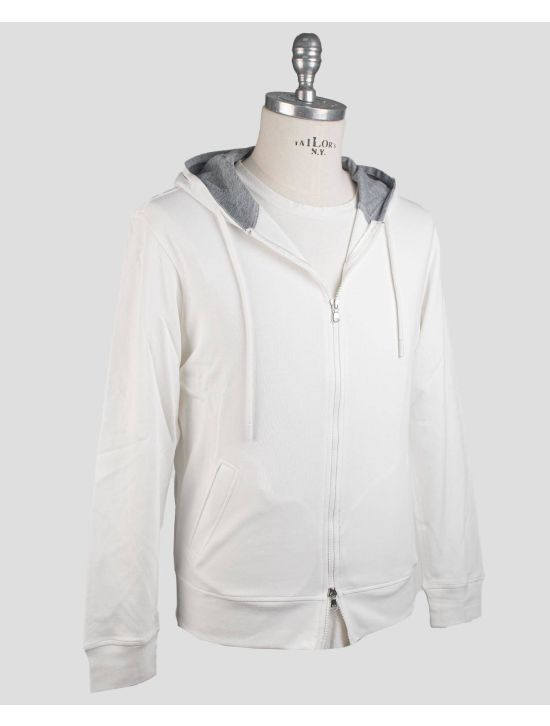 Barba Napoli Barba Napoli White Cotton Pa Sweater Full Zip White 001