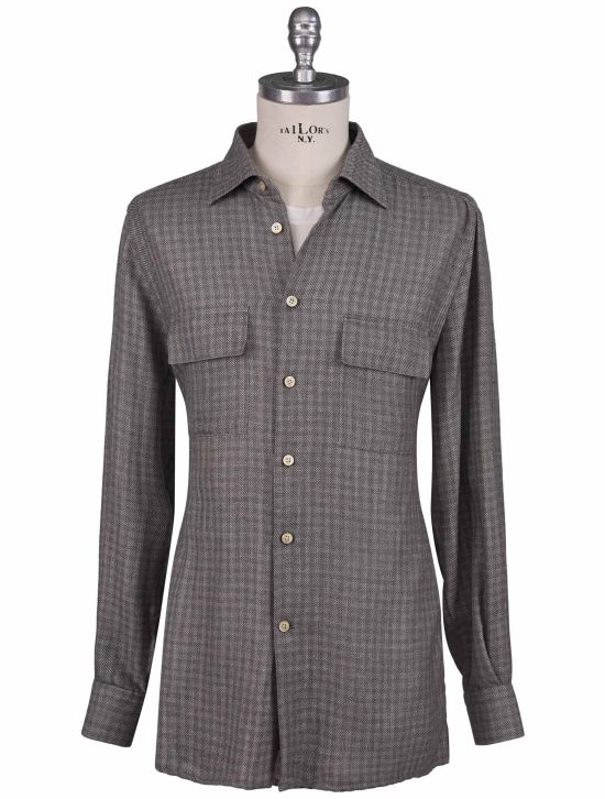 Kiton Kiton Gray Cashmere Silk Linen Shirt Gray 000