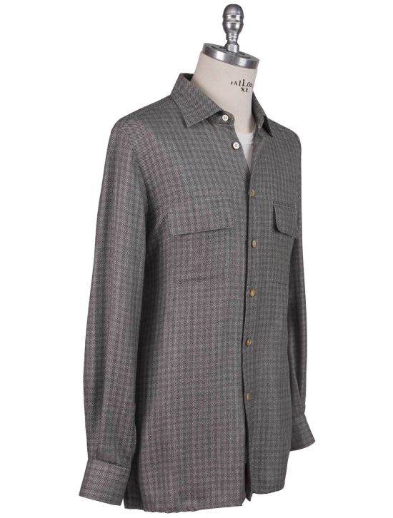 Kiton Kiton Gray Cashmere Silk Linen Shirt Gray 001