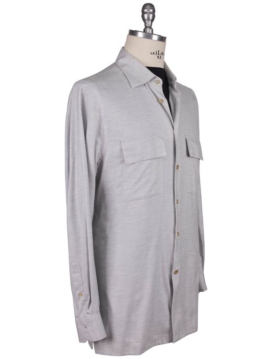 Kiton Kiton Gray Cotton Lyocell Shirt Gray 001