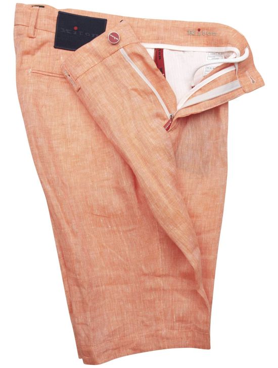 Kiton Kiton Orange Linen Short Pants Orange 001