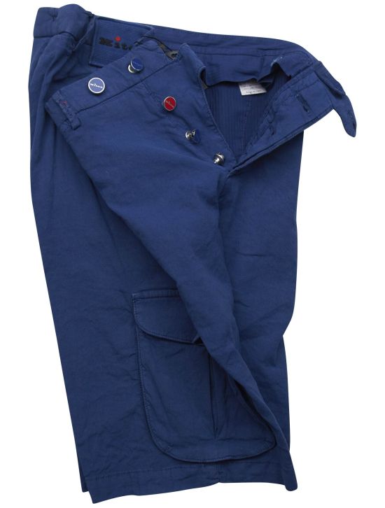 Kiton Kiton Blue Linen Cotton Ea Cargo Short Pants Blue 001