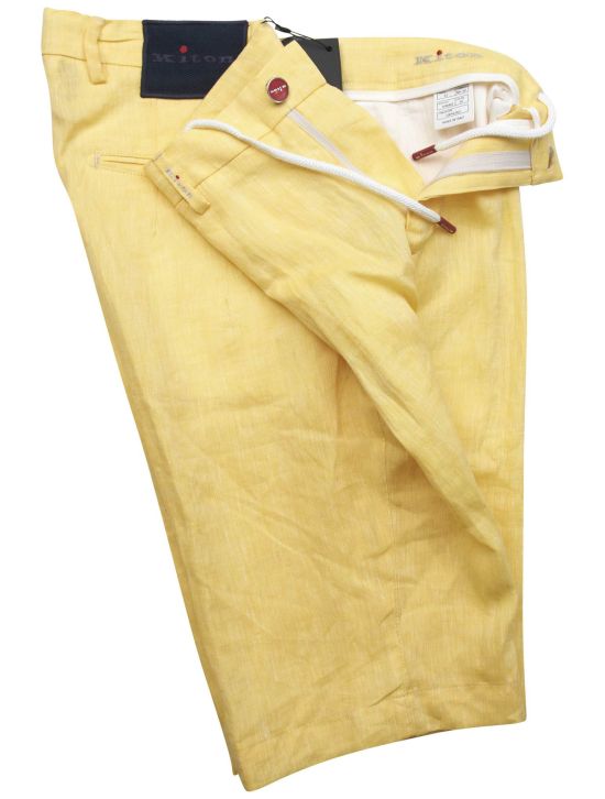 Kiton Kiton Yellow Linen Short Pants Yellow 001