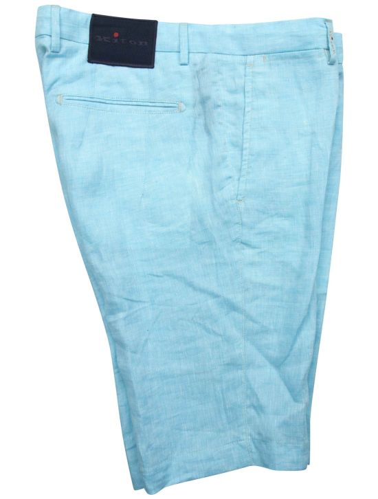 Kiton Kiton Light Blue Linen Short Pants Light Blue 000