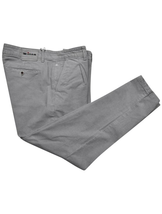 Kiton Kiton Gray Cotton Ea Velvet Pants Gray 000