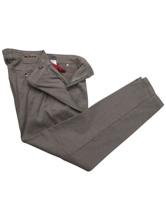 Kiton Kiton Gray Linen Cotton Ea Pants Gray 001