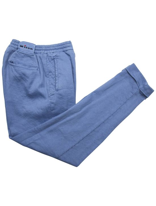Kiton Kiton Blue Cotton Linen Ea Pants Blue 000