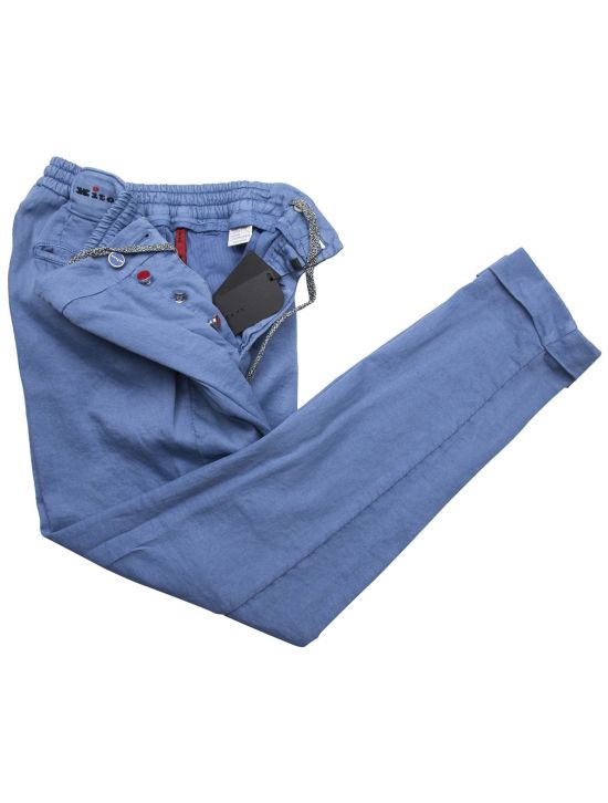 Kiton Kiton Blue Cotton Linen Ea Pants Blue 001