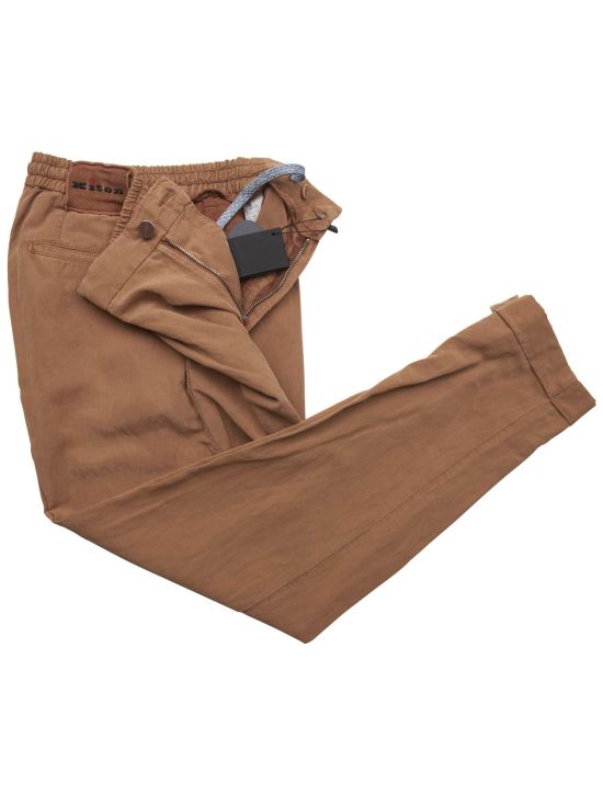 Kiton Kiton Brown Lyocell Linen Cotton Pants Brown 001