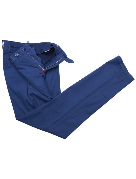 Kiton Kiton Blue Cotton Silk Ea Pants Blue 001