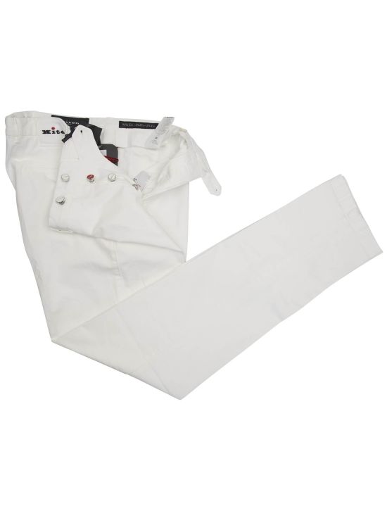 Kiton Kiton White Cotton Cashmere Ea Pants White 001