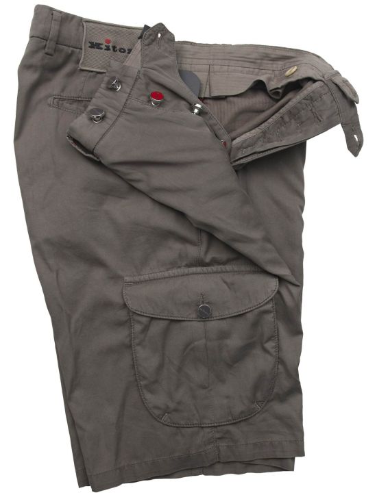 Kiton Kiton Gray Cotton Cashmere Silk Short Pants Gray 001