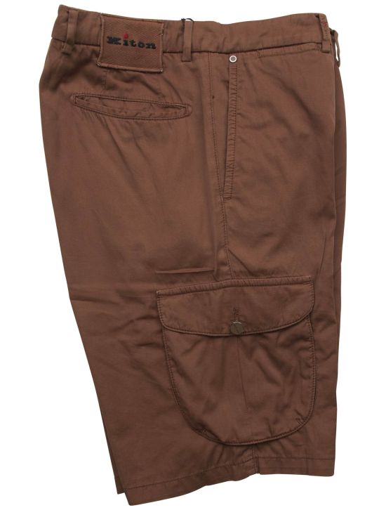 Kiton Kiton Brown Cotton Cashmere Silk Cargo Short Pants Brown 000