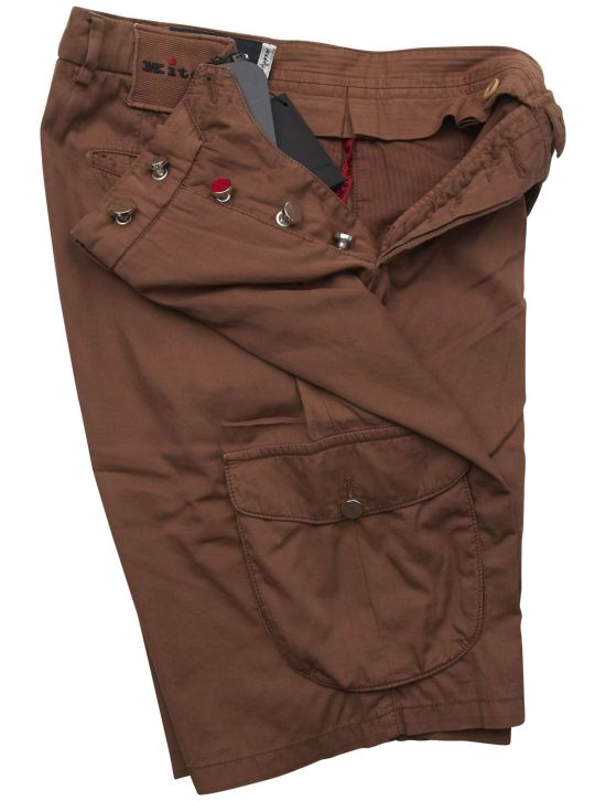 Kiton Kiton Brown Cotton Cashmere Silk Cargo Short Pants Brown 001