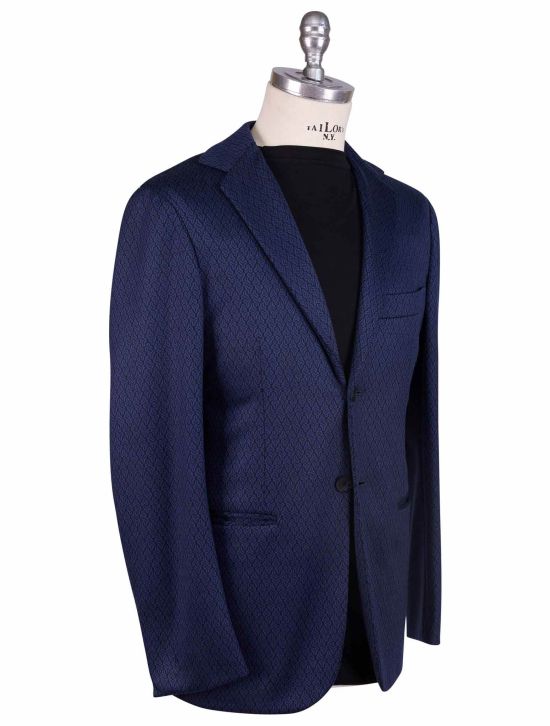 KNT Kiton Knt Blue Wool Cashmere Pl Blazer Mod. Easy Blue 001