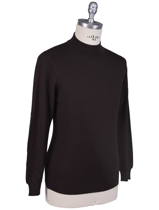 Kiton Kiton Brown Cashmere Silk Sweater Half Neck Brown 001