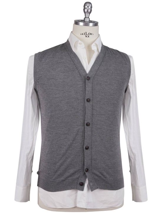 Kiton Kiton Gray Cashmere Silk Sweater Gilet Gray 000
