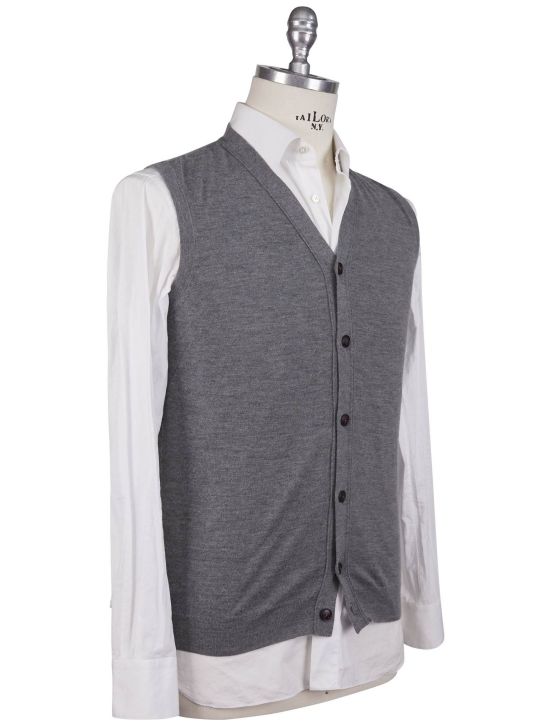 Kiton Kiton Gray Cashmere Silk Sweater Gilet Gray 001