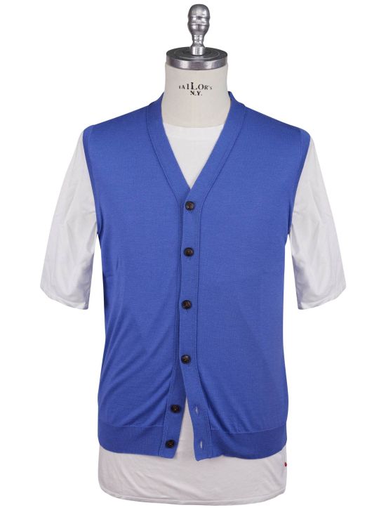 Kiton Kiton Blue Cashmere Silk Sweater Gilet Blue 000