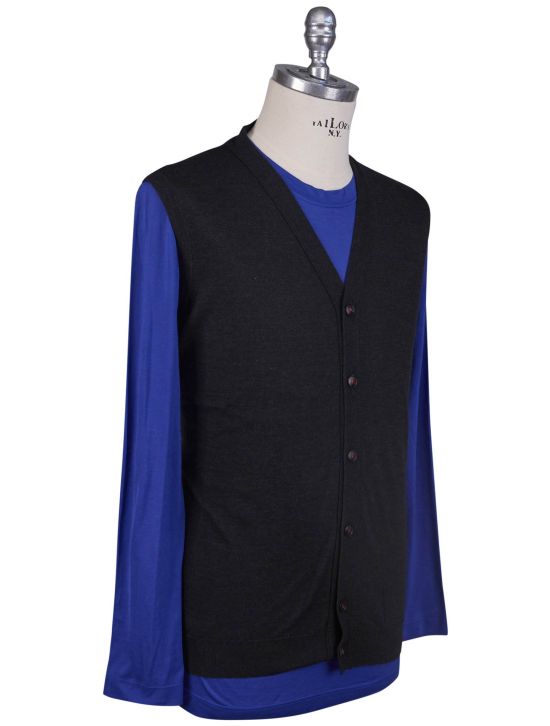 Kiton Kiton Black Cashmere Silk Sweater Cardigan Black 001