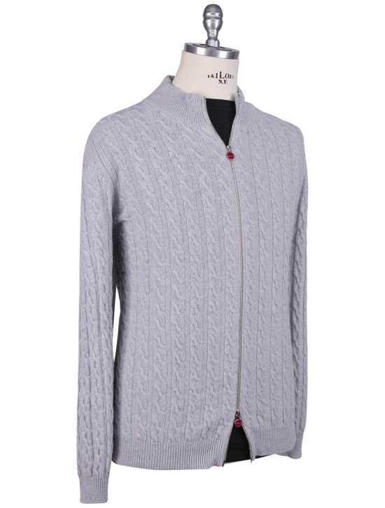 Kiton Kiton Gray Cashmere Sweater Full Zip Gray 001