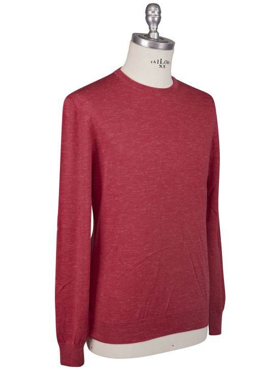 Kiton Kiton Red Silk Cashmere Linen Sweater Crewneck Red 001