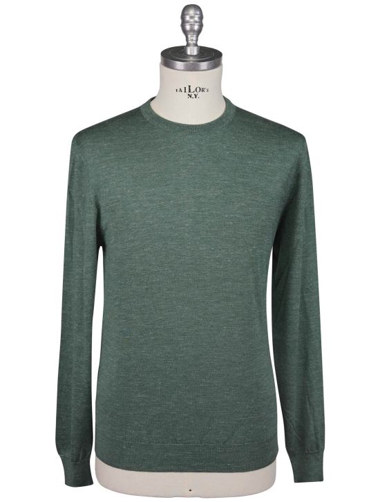 Kiton Kiton Green Silk Cashmere Linen Sweater Crewneck Green 000