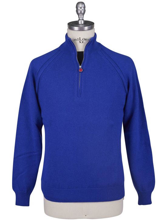 Kiton Kiton Brown Cashmere Sweater Half Zip Blue 000