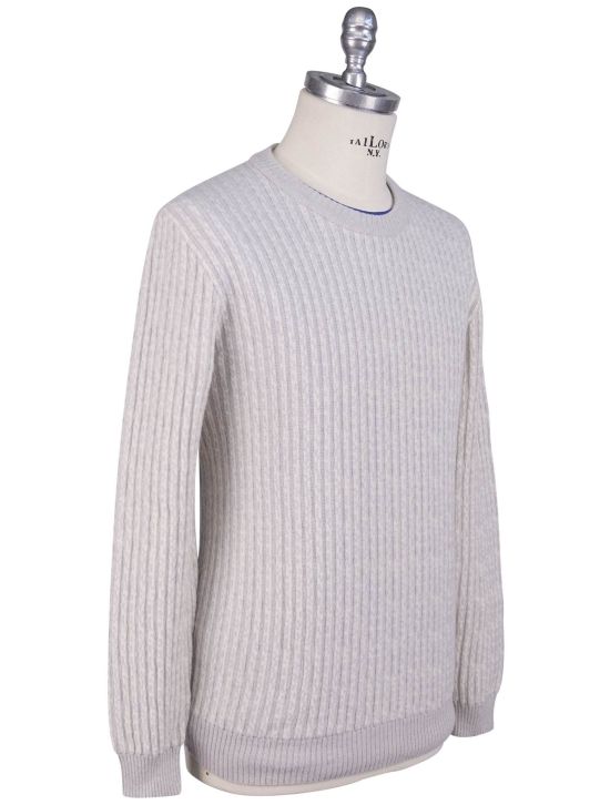Kiton Kiton Gray White Cashmere Sweater Crewneck Gray / White 001