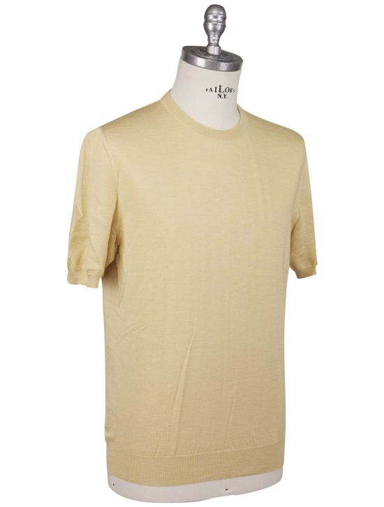 Kiton Kiton Yellow Silk Cashmere Linen T-shirt Yellow 001