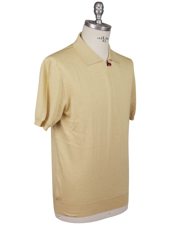 Kiton Kiton Yellow Silk Cashmere Linen Polo Yellow 001
