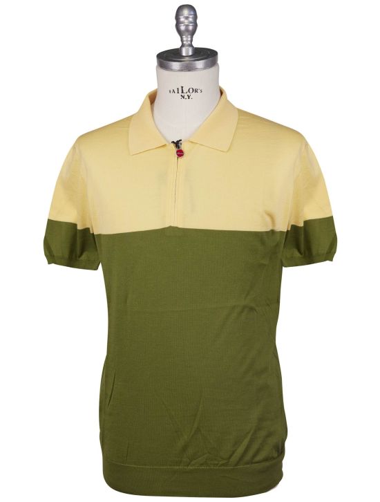Kiton Kiton Green Yellow Cotton Polo Green / Yellow 000