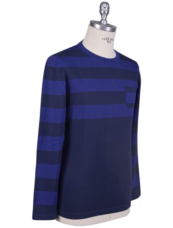 Kiton Kiton Blue Cotton Sweater Crewneck Blue 001