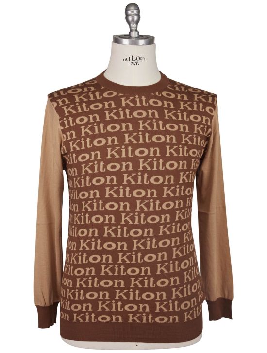 Kiton Kiton Brown Cotton Sweater Crewneck Brown 000